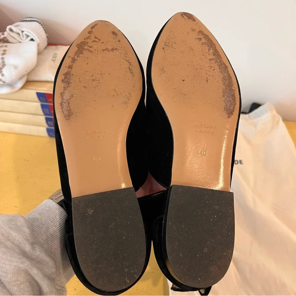 Le Monde Béryl Black Velvet Women's Flats - Picture 6 of 8